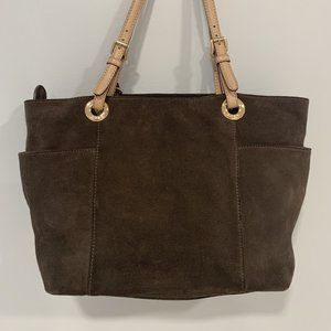 Michael Kors Brown Suede leather hand bag